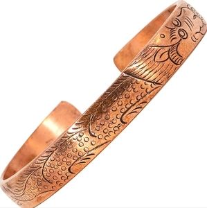 Hand Forged Copper Dragon Cuff Bracelet
